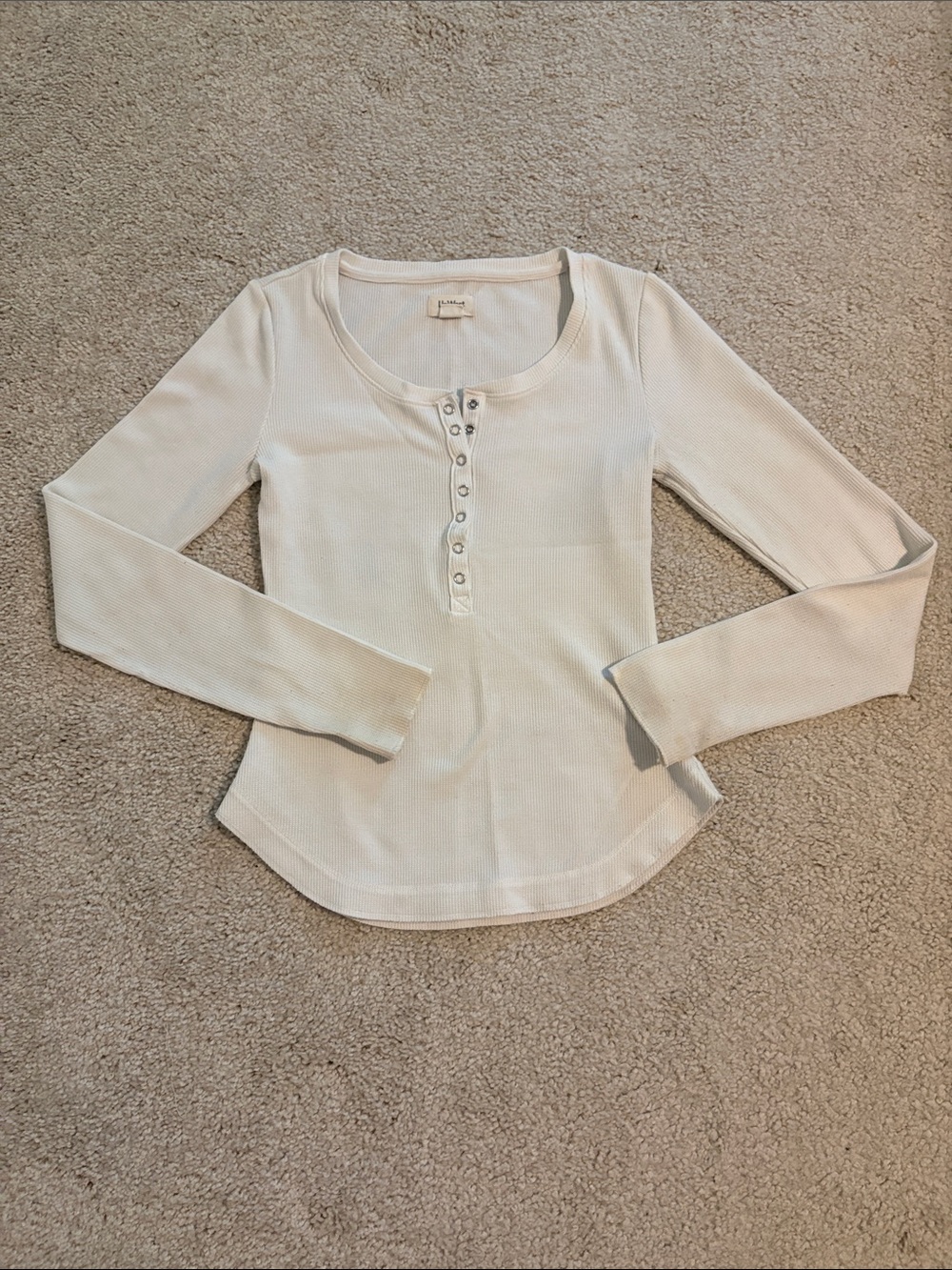 Up west waffle knit long sleeve shirt